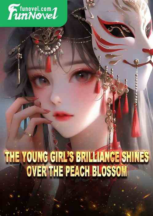 The young girls brilliance shines over the peach blossom